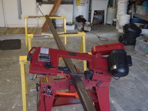 Cutting the steel for the aquarium stand